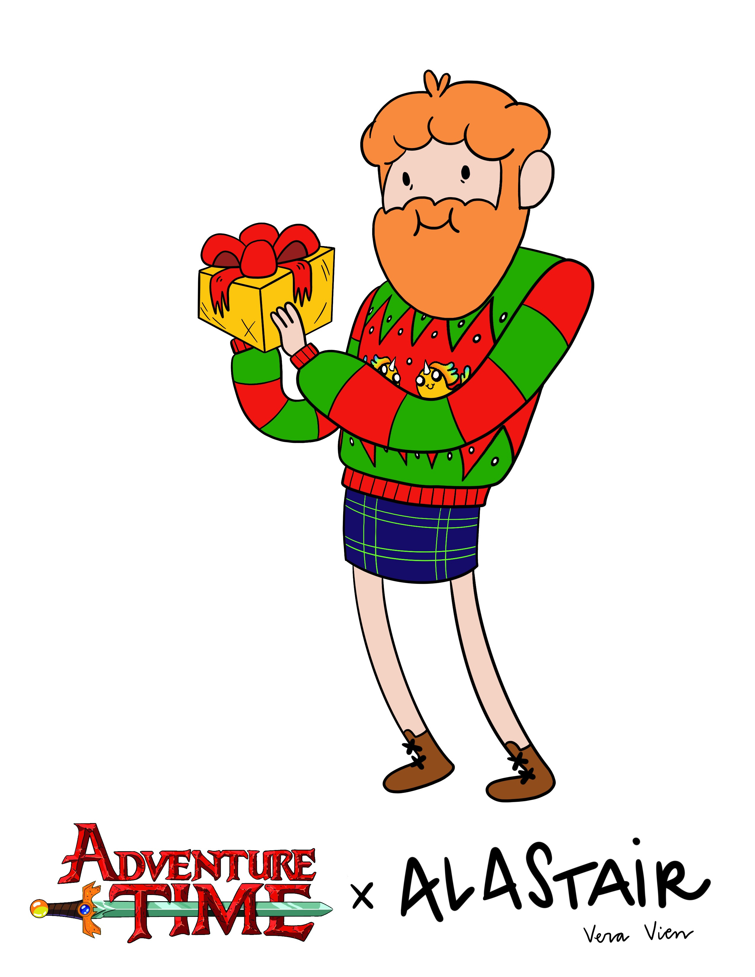 Alastair, UPA style — gift pose