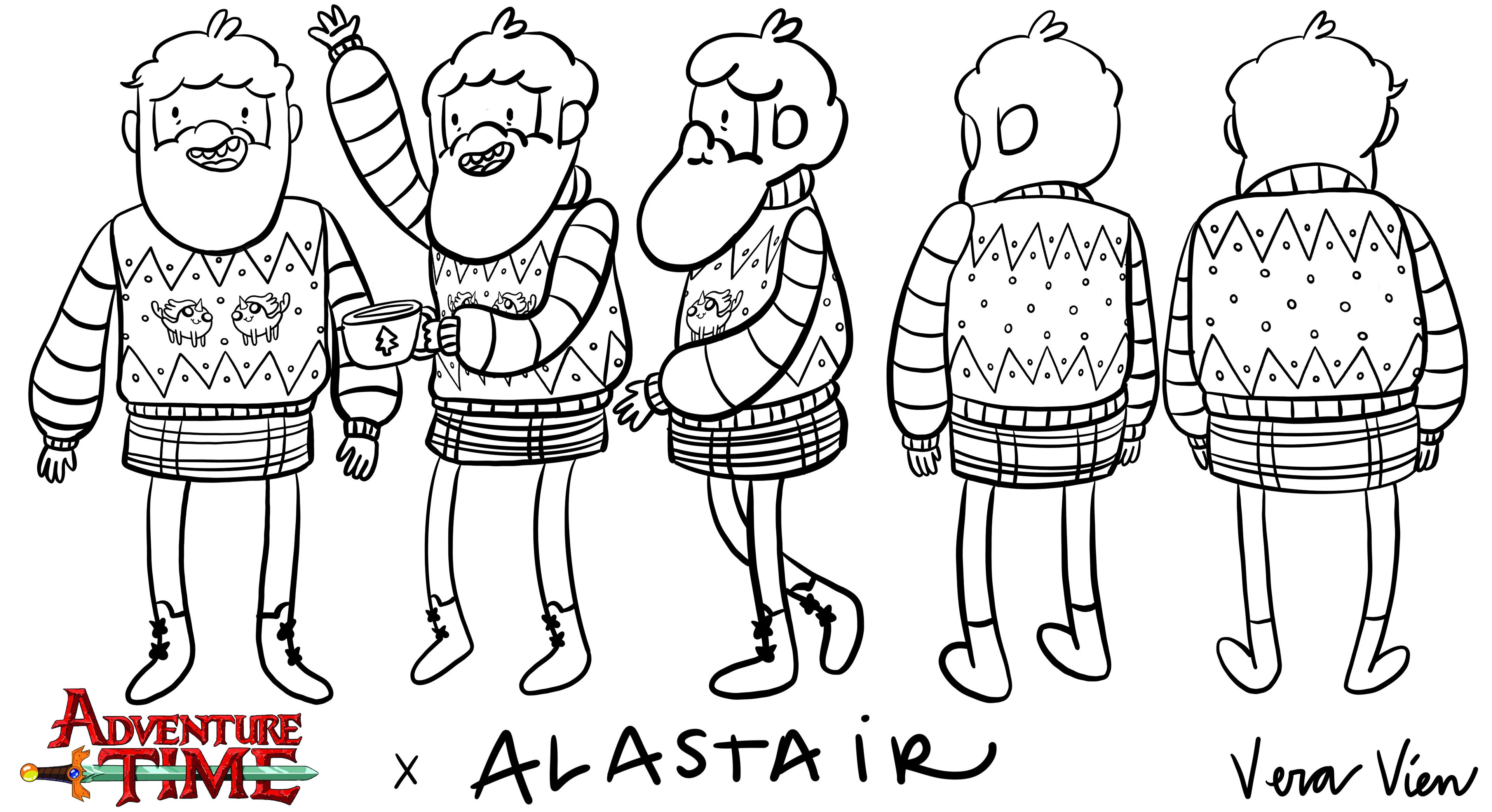 Alastair, UPA style — black and white turnaround