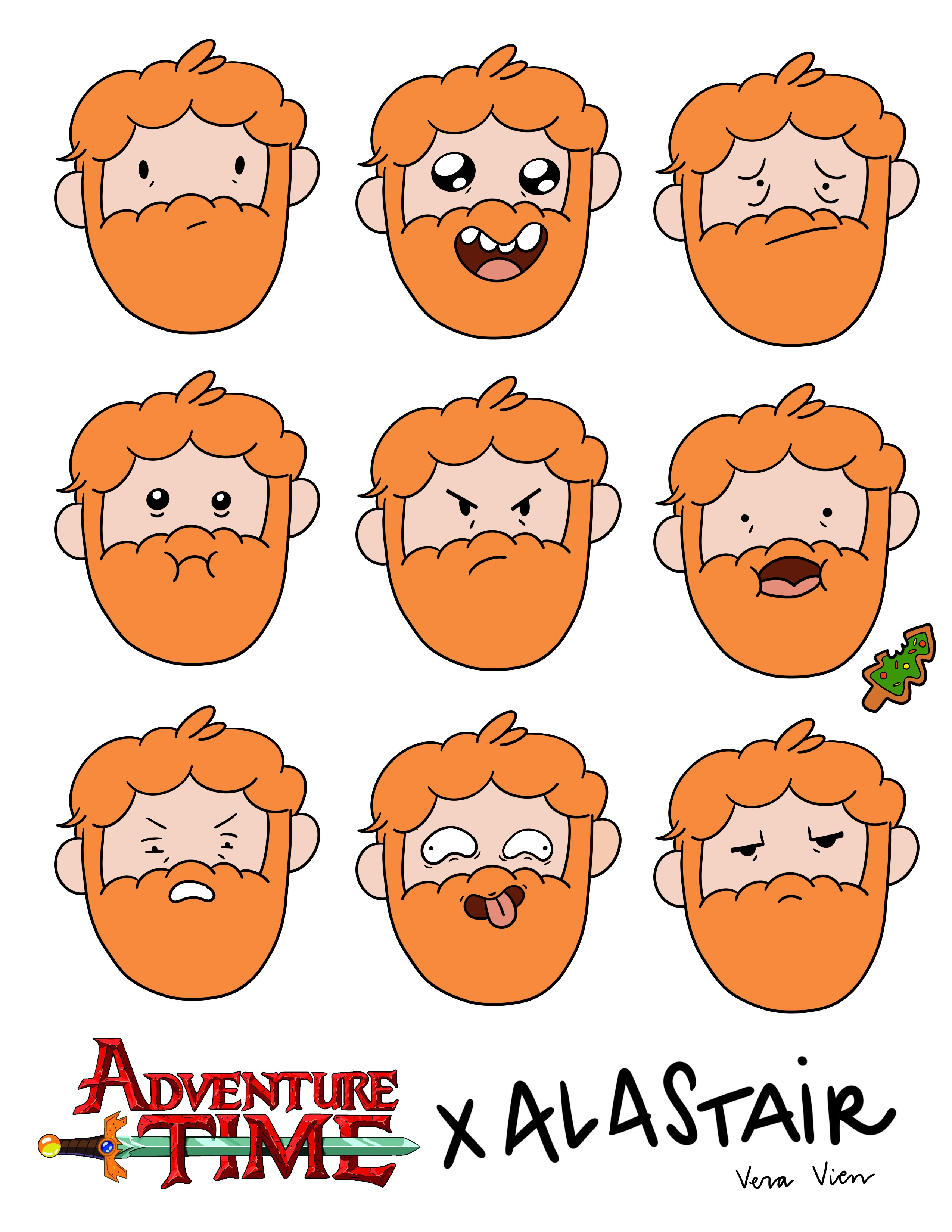 Alastair, UPA style — expression sheet